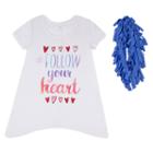 Girls 7-16 & Plus Size Harper & Elliott Sharkbite Graphic Tunic & Scarf Set, Girl's, Size: Xs, White Oth