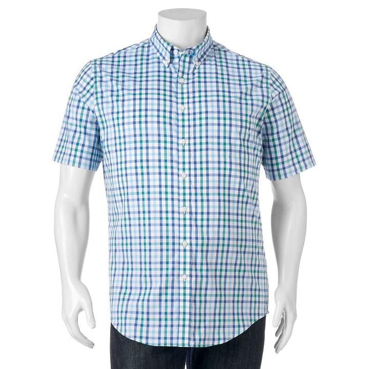Big & Tall Croft & Barrow&reg; True Comfort Classic-fit Stretch Button-down Shirt, Men's, Size: 3xl Tall, Turquoise/blue (turq/aqua)