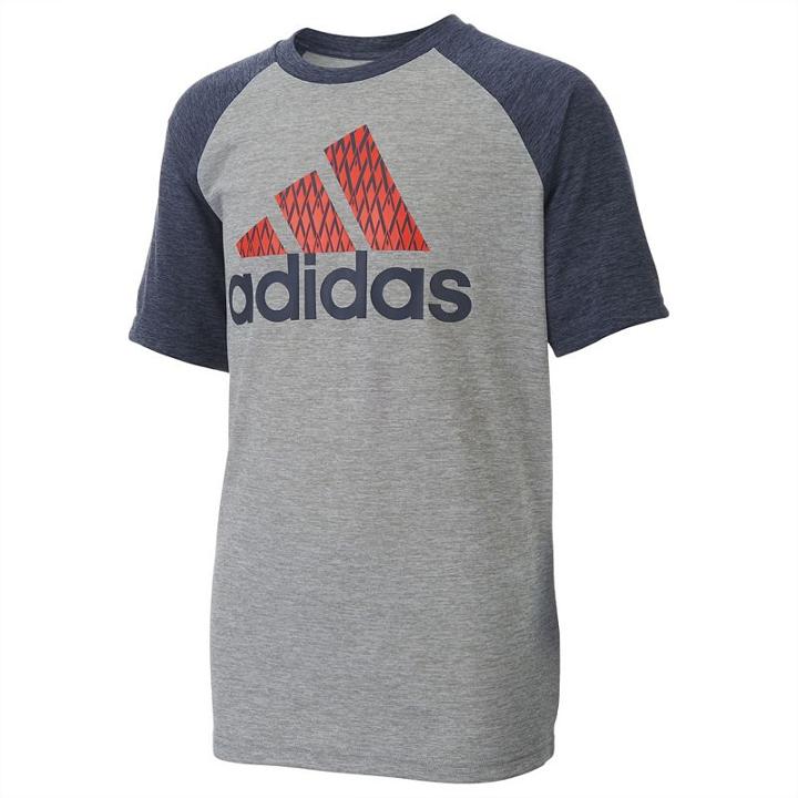 Boys 8-20 Adidas Big Logo Raglan Tee, Boy's, Size: Large, Dark Grey
