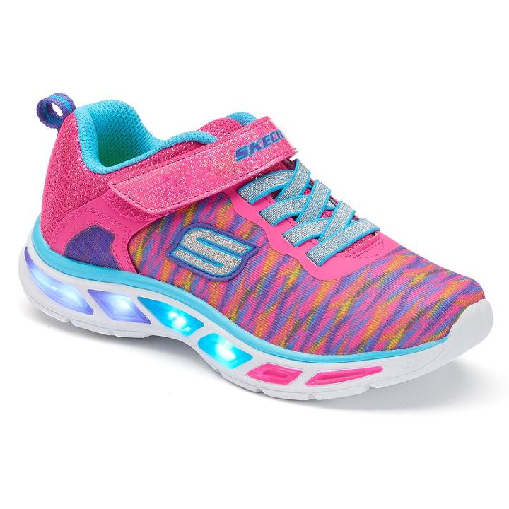 Skechers S Lights Litebeams Colorburst Girls' Light-up Sneakers, Girl's, Size: 12, Green Oth
