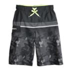 Boys 8-20 Zeroxposur Striped Camo Swim Trunks, Size: Small, Black