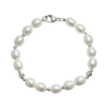 Sterling Silver Freshwater Cultured Pearl Bead Bracelet, Women's, White