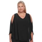 Juniors' Plus Size Heartsoul Flyaway V-back Top, Teens, Size: 2xl, Black