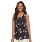 Women's Croft & Barrow&reg; Print Scoopneck Tank, Size: Xs, Drk Purple