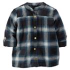 Girls 4-8 Carter's Sparkle Flannel Button-down Shirt, Girl's, Size: 4, Blue