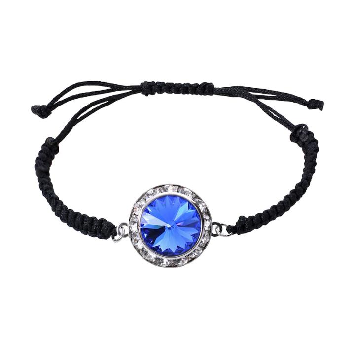 Illuminaire Silver-plated Crystal Macrame Bracelet - Made With Swarovski Crystals, Women's, Blue