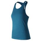 Women's New Balance Heather Tech Racerback Tank, Size: Medium, Light Blue