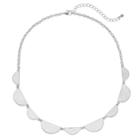 Hammered Scalloped Nickel Free Necklace, Women's, Silver
