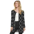 Women's Elle&trade; Print Open-front Long Cardigan Jacket, Size: Xl, Black