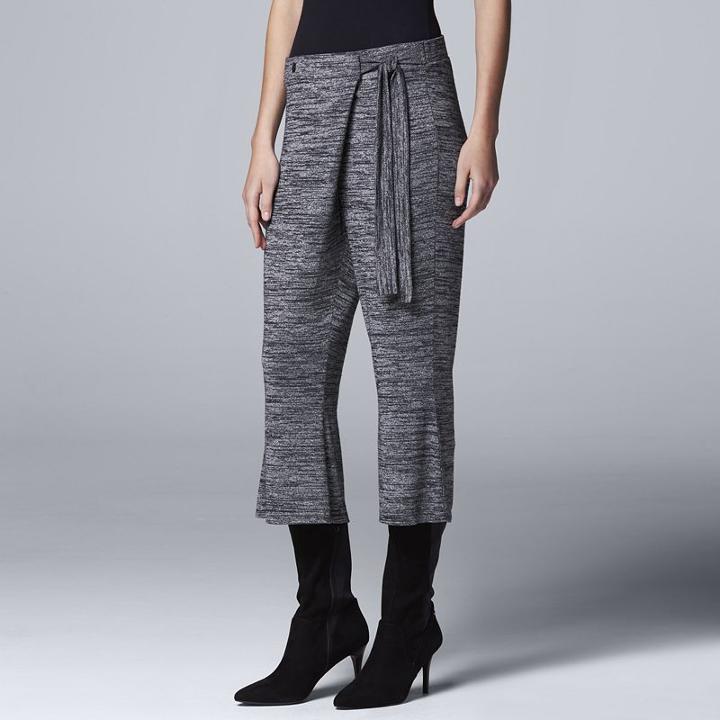 Women's Simply Vera Vera Wang Cross Front Culottes, Size: Medium, Dark Grey
