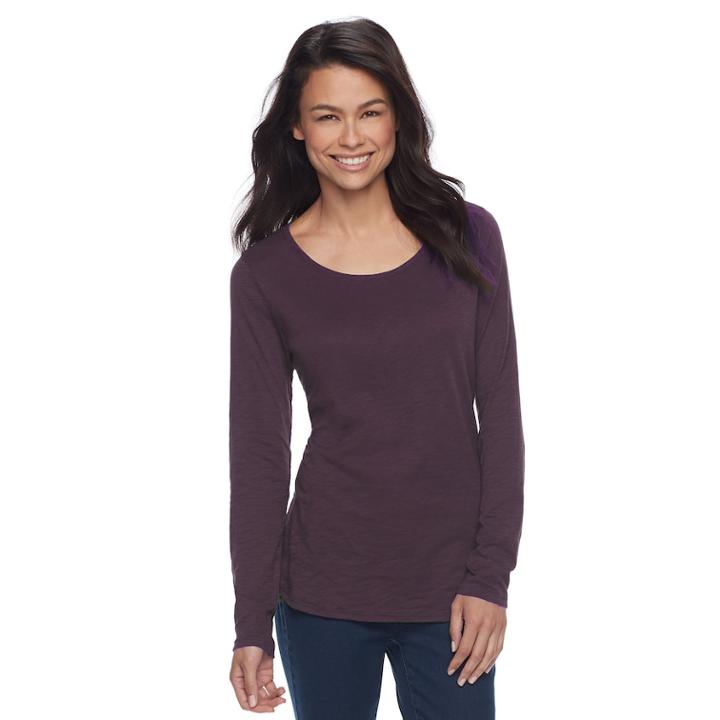 Petite Sonoma Goods For Life™ Essential Crewneck Tee, Women's, Size: Xl Petite, Purple