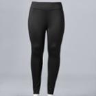 Plus Size Simply Vera Vera Wang High-waisted Fleece-lined Leggings, Women's, Size: 1xl, Black