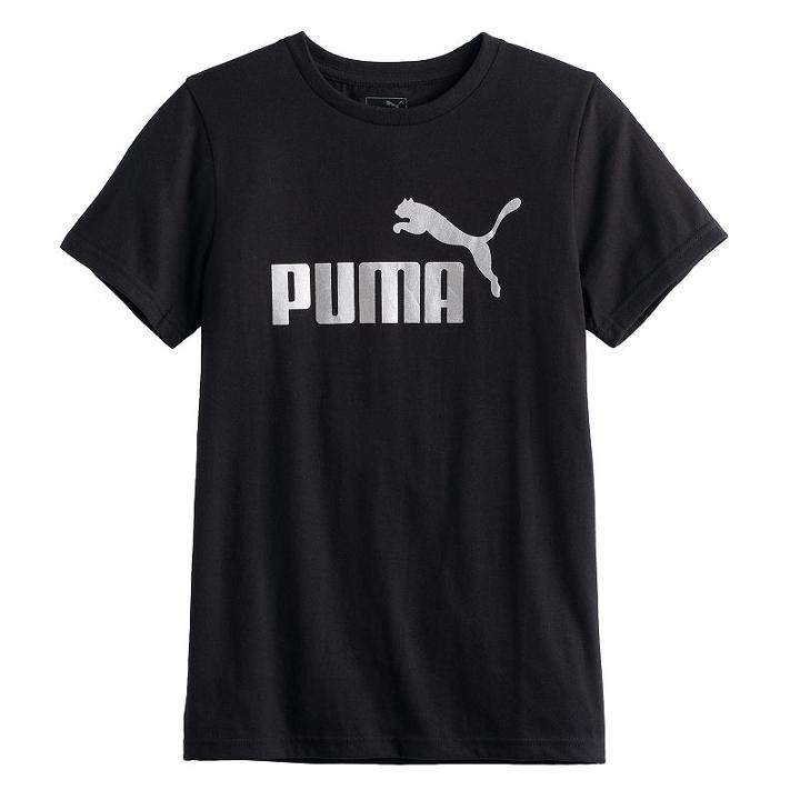 Boys 8-20 Puma Logo Tee, Size: Small, Black