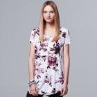 Women's Simply Vera Vera Wang Print Scoopneck Tee, Size: Large, Natural
