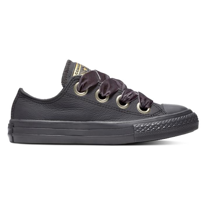 Girls' Converse Chuck Taylor All Star Big Eyelets Leather Sneakers, Size: 4, Silver