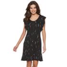 Women's Apt. 9&reg; Flutter Shift Dress, Size: Xl, Black