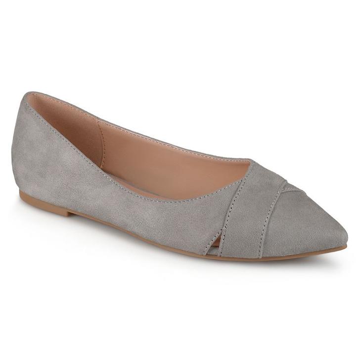 Journee Collection Winslo Women's Pointed Flats, Girl's, Size: 7, Grey