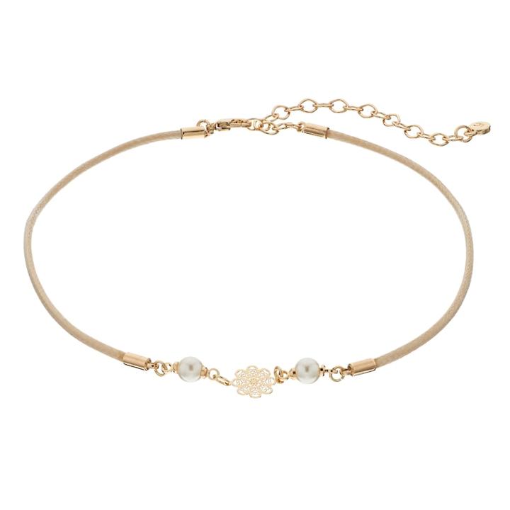 Lc Lauren Conrad Filigree Flower Choker Necklace, Women's, White