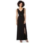 Women's Chaps Draped Jersey Evening Gown, Size: 10, Black