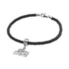 Logoart Sterling Silver & Leather I Love My Sheriff Charm Bracelet, Women's, Size: 7.5, Grey