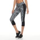 Women's Tek Gear&reg; Performance Allover Graphic Capri Leggings, Size: Xs, Black