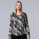 Plus Size Simply Vera Vera Wang Printed Tee, Women's, Size: 1xl, Oxford