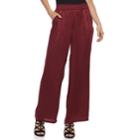 Women's Studio 253 Satin Palazzo Pants, Size: Small, Dark Red