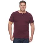 Big & Tall Apt. 9&reg; Slubbed Henley, Men's, Size: Xl Tall, Red