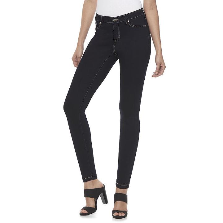 Women's Jennifer Lopez Core Super Stretch Skinny Jeans, Size: 14 Short, Dark Blue