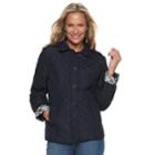 Women's Croft & Barrow&reg; Quilted Button-front Jacket, Size: Medium, Dark Blue