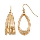 Nickel Free Looped Teardrop Earrings, Women's, Gold