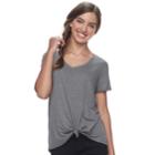 Juniors' So&reg; Relaxed Pocket Tee, Teens, Size: Xxs, Grey (charcoal)