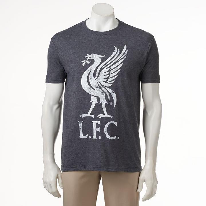 Men's Liverpool Fc Logo Tee, Size: Medium, Grey (charcoal)