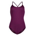 Juniors' Lemon & Bloom Ribbed Low Back Bodysuit, Teens, Size: Small, Dark Red