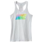 Girls 7-16 Nike Rainbow Brushed Nike Racerback Tank Top, Girl's, Size: Medium, White