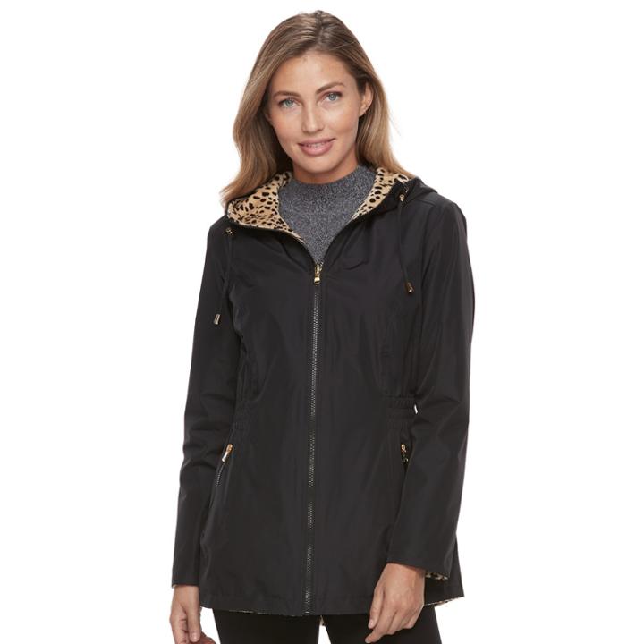 Women's D.e.t.a.i.l.s Reversible Hooded Jacket, Size: Large, Black