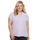 Plus Size Dana Buchman Textured Crepe Top, Women's, Size: 1xl, Med Purple