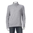 Men's Sonoma Goods For Life&trade; Mockneck Colorblock Sweater Fleece, Size: Small, Med Grey