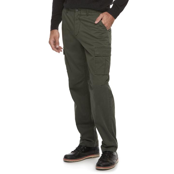 Men's Marc Anthony Slim-fit Stretch Brushed Twill Cargo Pants, Size: 36x32, Green