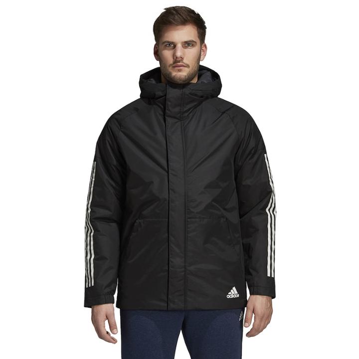 Men's Adidas Outdoor Xploric 3-stripe Slim-fit Hooded Jacket, Size: 3xl, Black