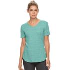 Women's Tek Gear&reg; Easy Nep V-neck Yoga Tee, Size: Small, Turquoise/blue (turq/aqua)