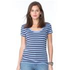 Women's Chaps Striped Tee, Size: Small, Blue