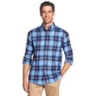 Men's Izod Classic-fit Plaid Flannel Button-down Shirt, Size: Medium, Dark Blue