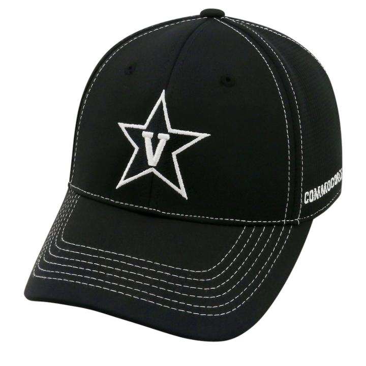 Adult Top Of The World Vanderbilt Commodores Dynamic Performance One-fit Cap, Men's, Black