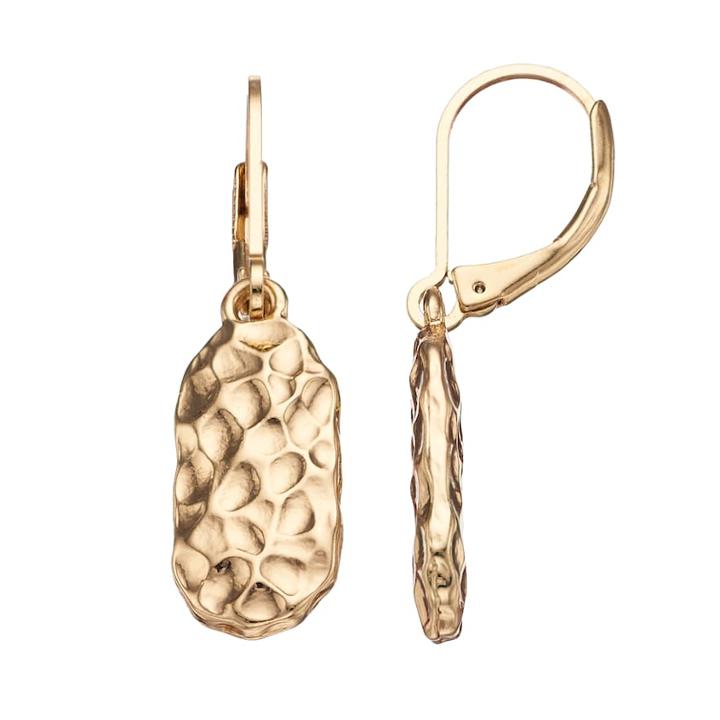 Dana Buchman Hammered Geometric Drop Earrings, Women's, Gold