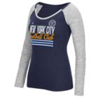 Women's Adidas New York City Fc Stack Striped Tee, Size: Medium, Blue (navy)