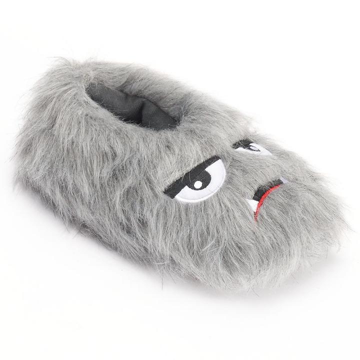 Boys Monster Slippers, Boy's, Size: 4-5, Dark Grey