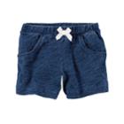 Baby Girl Carter's Slubbed Shorts, Size: 6 Months, Blue