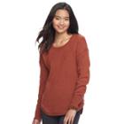 Juniors' Pink Republic Drop Shoulder Sweater, Teens, Size: Large, Red/coppr (rust/coppr)