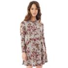 Juniors' Iz Byer Cutout Sleeve Floral Sweaterdress, Teens, Size: Small, Gray Pink Floral